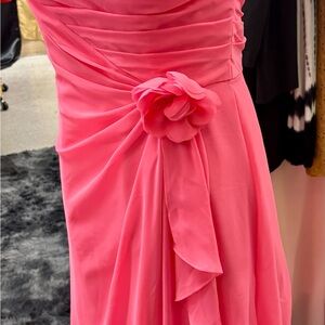 Elegant Pink Floral Prom Dress